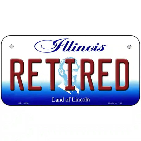 Retired Illinois Metal Novelty License Plate 6" x 3" (BP)