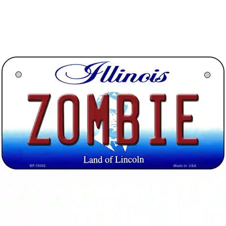 Zombie Illinois Metal Novelty License Plate 6" x 3" (BP)