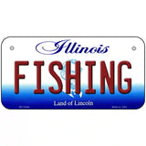 Fishing Illinois Metal Novelty License Plate 6" x 3" (BP)