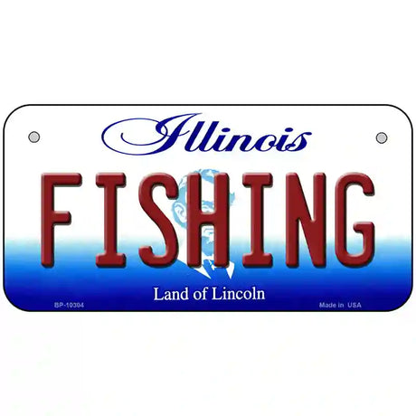 Fishing Illinois Metal Novelty License Plate 6" x 3" (BP)