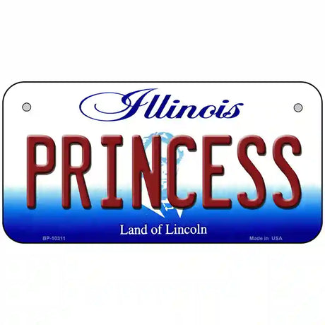 Princess Illinois Metal Novelty License Plate 6" x 3" (BP)