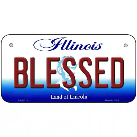 Blessed Illinois Metal Novelty License Plate 6" x 3" (BP)