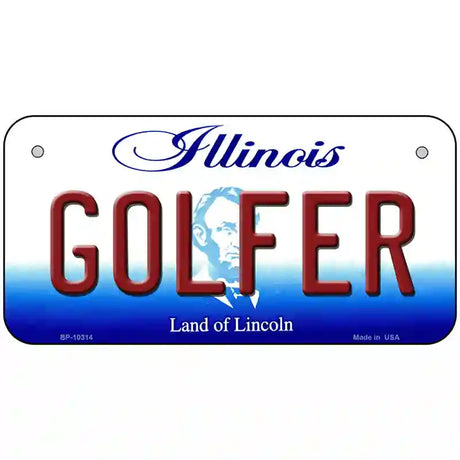 Golfer Illinois Metal Novelty License Plate 6" x 3" (BP)