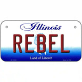 Rebel Illinois Metal Novelty License Plate 6" x 3" (BP)