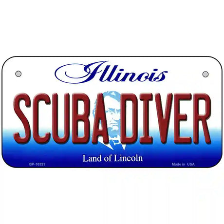 Scuba Diver Illinois Metal Novelty License Plate 6" x 3" (BP)