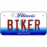 Biker Illinois Metal Novelty License Plate 6" x 3" (BP)