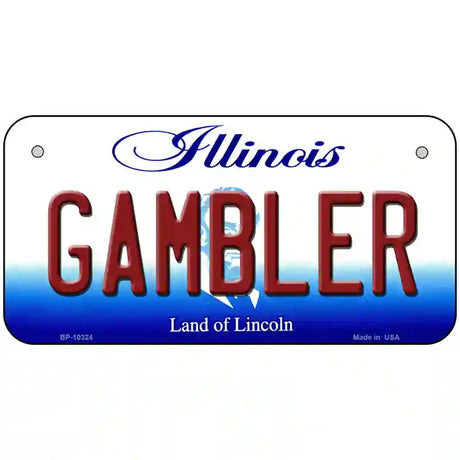 Gambler Illinois Metal Novelty License Plate 6" x 3" (BP)