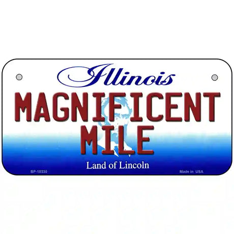 Magnificent Mile Illinois Metal Novelty License Plate 6" x 3" (BP)