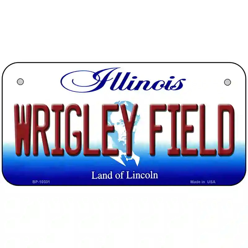 Wrigley Field Illinois Metal Novelty License Plate 6" x 3" (BP)