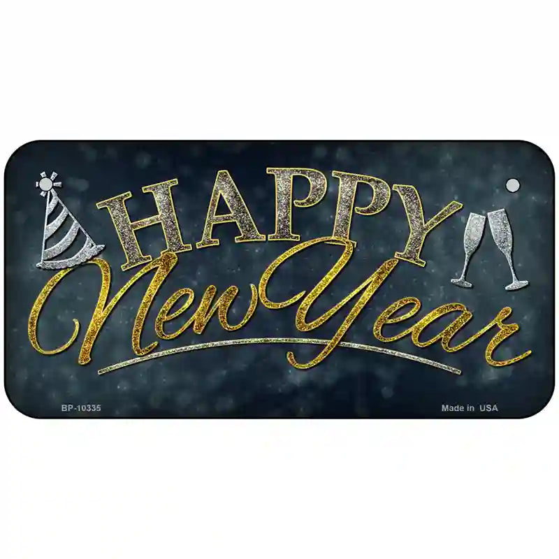 Happy New Year Metal Novelty License Plate 6" x 3" (BP)