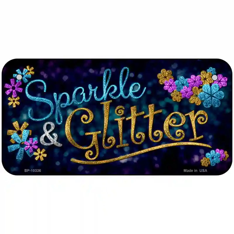 Sparkle And Glitter Metal Novelty License Plate 6" x 3" (BP)