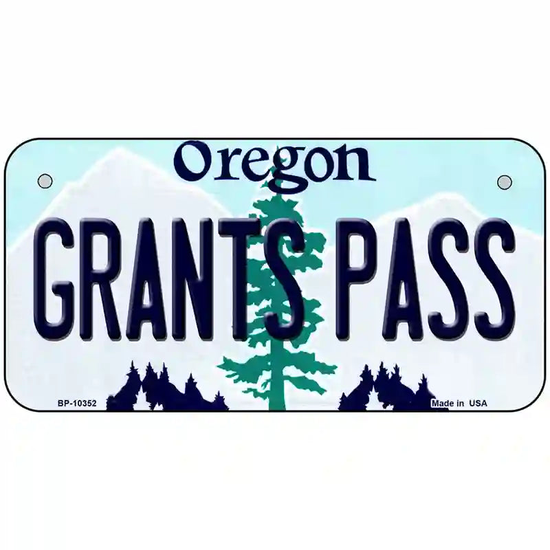 Grants Pass Oregon Metal Novelty License Plate 6" x 3" (BP)