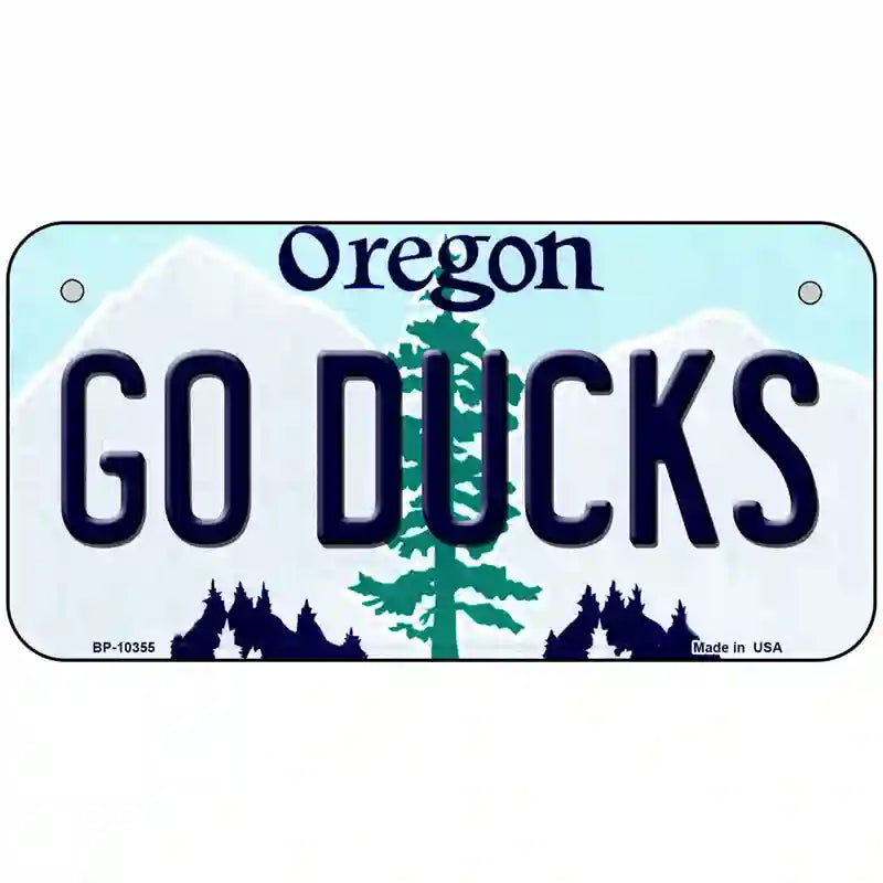 Go Ducks Oregon Metal Novelty License Plate 6" x 3" (BP)