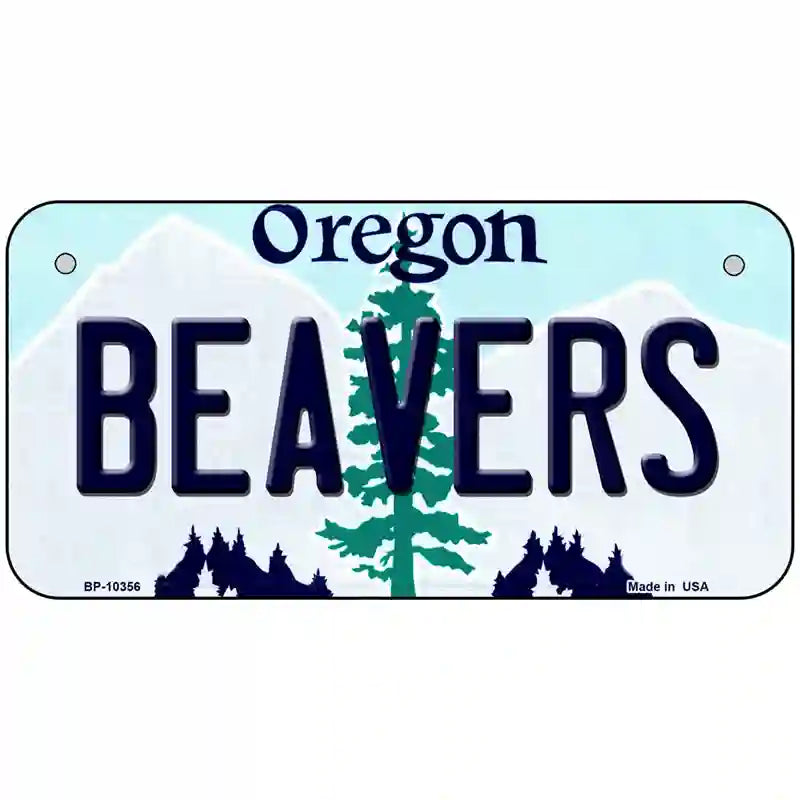 Beavers Oregon Metal Novelty License Plate 6" x 3" (BP)