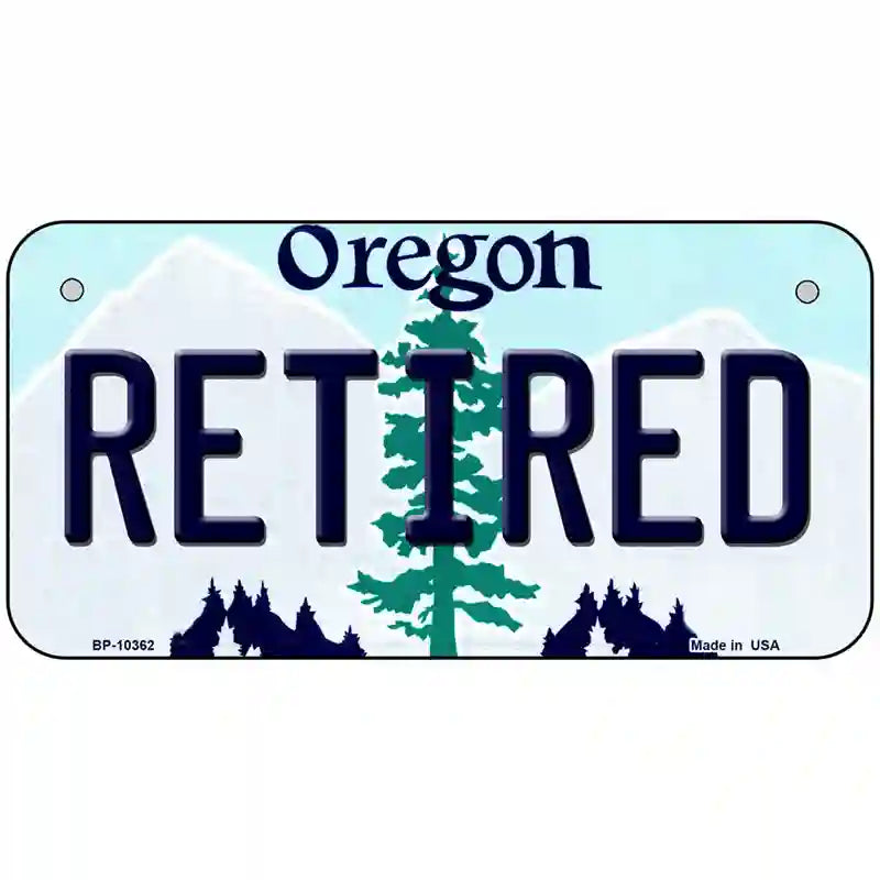 Retired Oregon Metal Novelty License Plate 6" x 3" (BP)