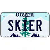 Skier Oregon Metal Novelty License Plate 6" x 3" (BP)