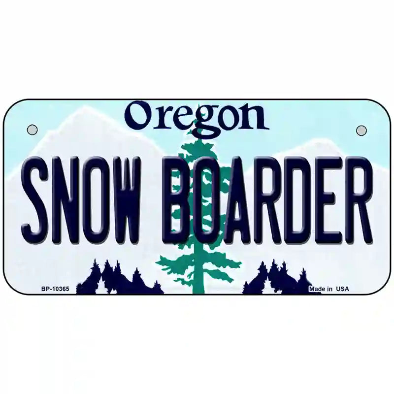 Snow Boarder Oregon Metal Novelty License Plate 6" x 3" (BP)