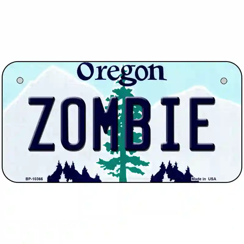 Zombie Oregon Metal Novelty License Plate 6" x 3" (BP)