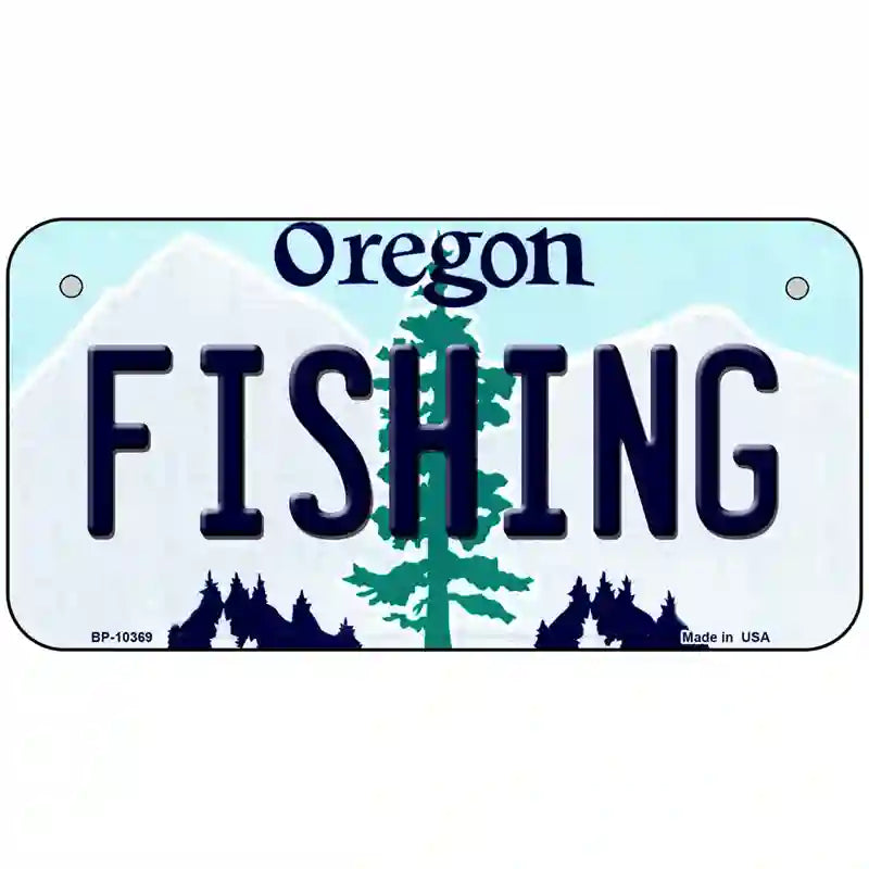 Fishing Oregon Metal Novelty License Plate 6" x 3" (BP)