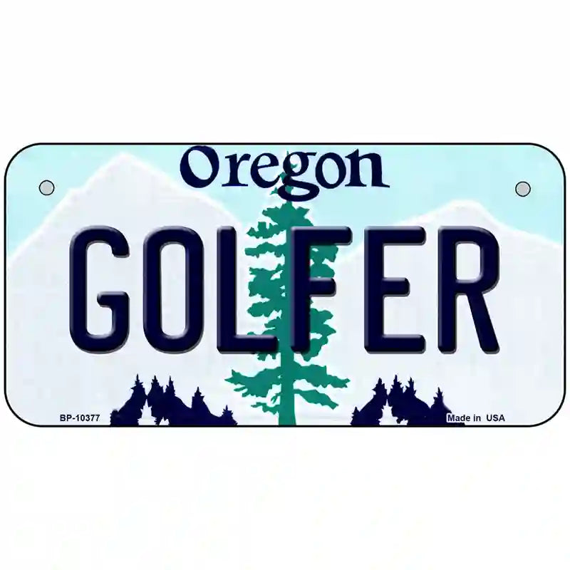 Golfer Oregon Metal Novelty License Plate 6" x 3" (BP)