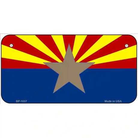 Arizona Big Star State Flag Novelty Metal License Plate 6" x 3" (BP)