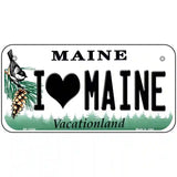 I Love Maine Metal Novelty License Plate 6" x 3" (BP)