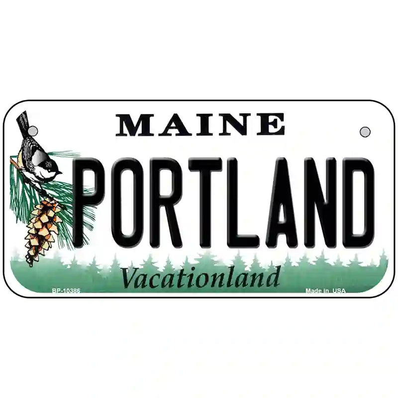 Portland Maine Metal Novelty License Plate 6" x 3" (BP)