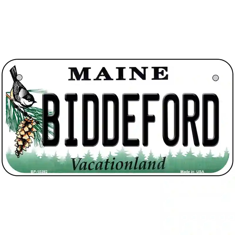 Biddeford Maine Metal Novelty License Plate 6" x 3" (BP)