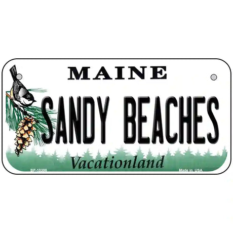 Sandy Beaches Maine Metal Novelty License Plate 6" x 3" (BP)