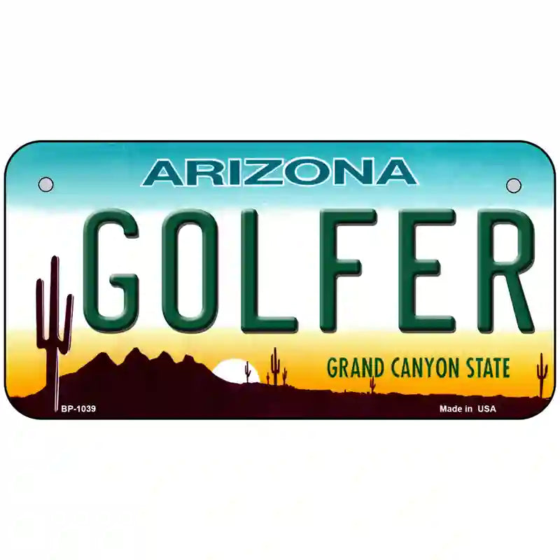 Golfer Arizona Novelty Metal License Plate 6" x 3" (BP)