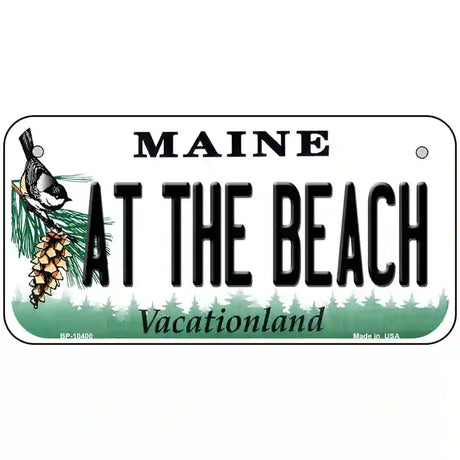 At The Beach Maine Metal Novelty License Plate 6" x 3" (BP)