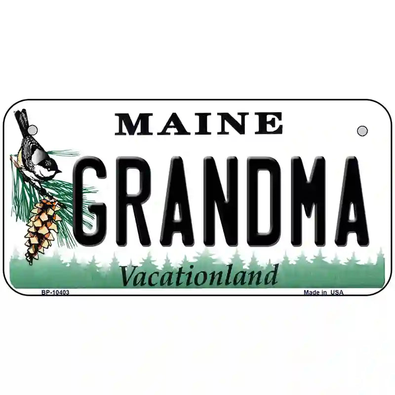 Grandma Maine Metal Novelty License Plate 6" x 3" (BP)