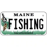 Fishing Maine Metal Novelty License Plate 6" x 3" (BP)