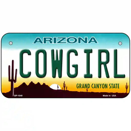 Cowgirl Novelty Metal License Plate 6" x 3" (BP)