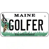 Golfer Maine Metal Novelty License Plate 6" x 3" (BP)