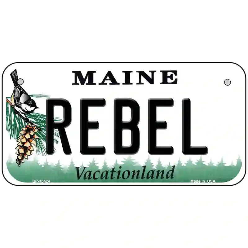 Rebel Maine Metal Novelty License Plate 6" x 3" (BP)