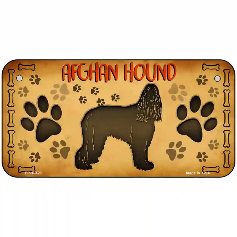 Afghan Hound Novelty Metal License Plate 6" x 3" (BP)