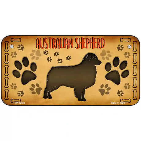 Australian Shepherd Novelty Metal License Plate 6" x 3" (BP)