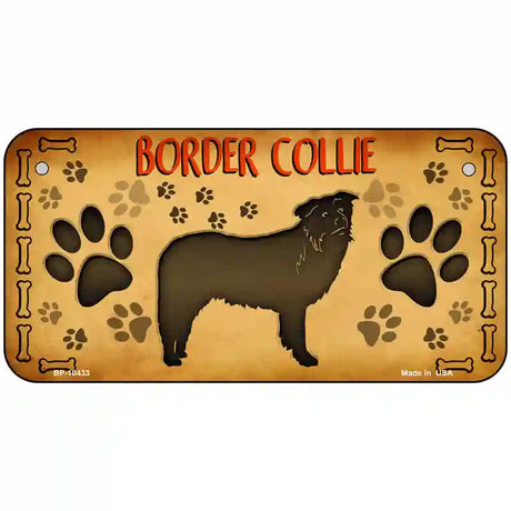 Border Collie Novelty Metal License Plate 6" x 3" (BP)