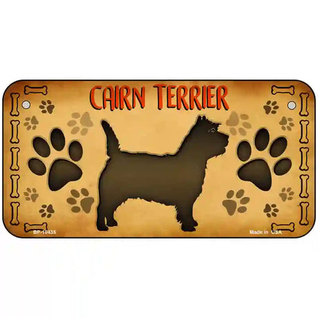 Cairn Terrier Novelty Metal License Plate 6" x 3" (BP)