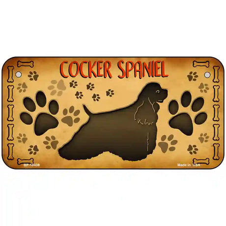 Cocker Spaniel Novelty Metal License Plate 6" x 3" (BP)