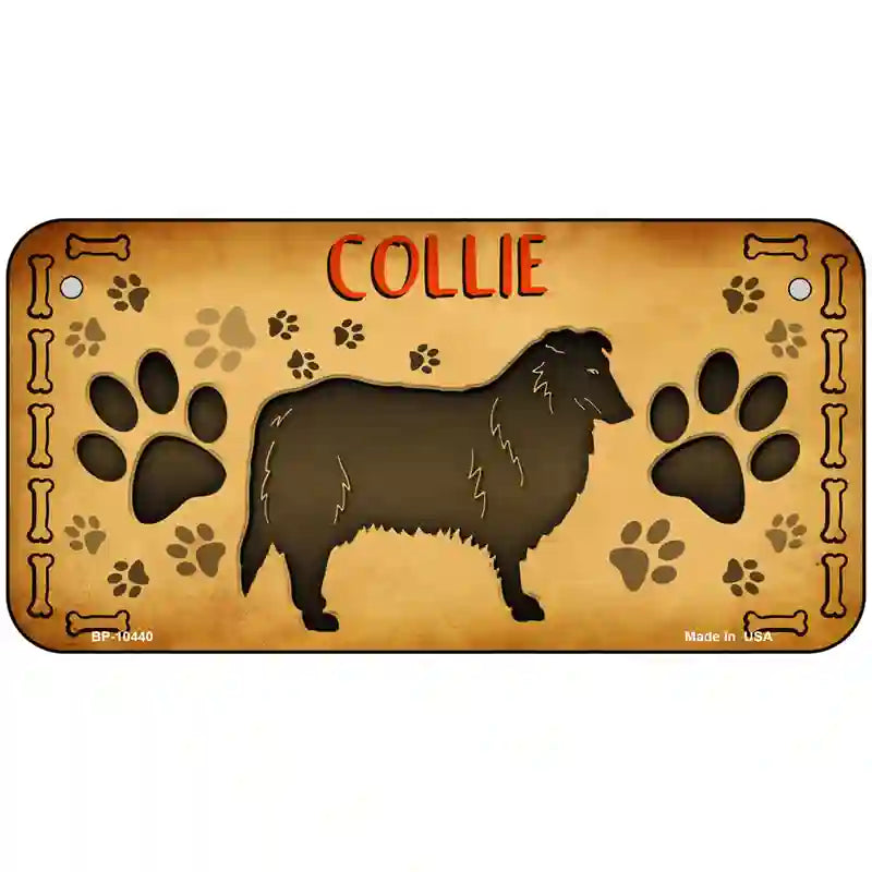 Collie Novelty Metal License Plate 6" x 3" (BP)