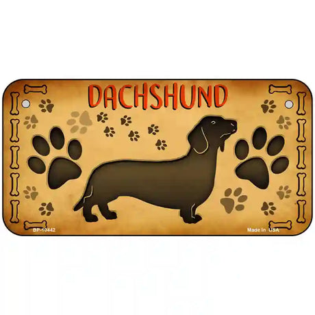 Dachshund Novelty Metal License Plate 6" x 3" (BP)