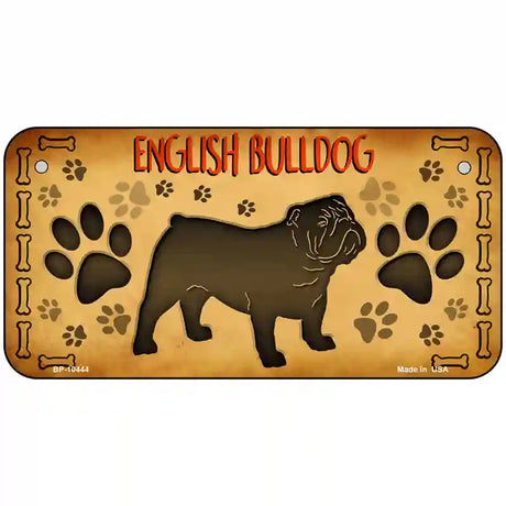 English Bulldog Novelty Metal License Plate 6" x 3" (BP)