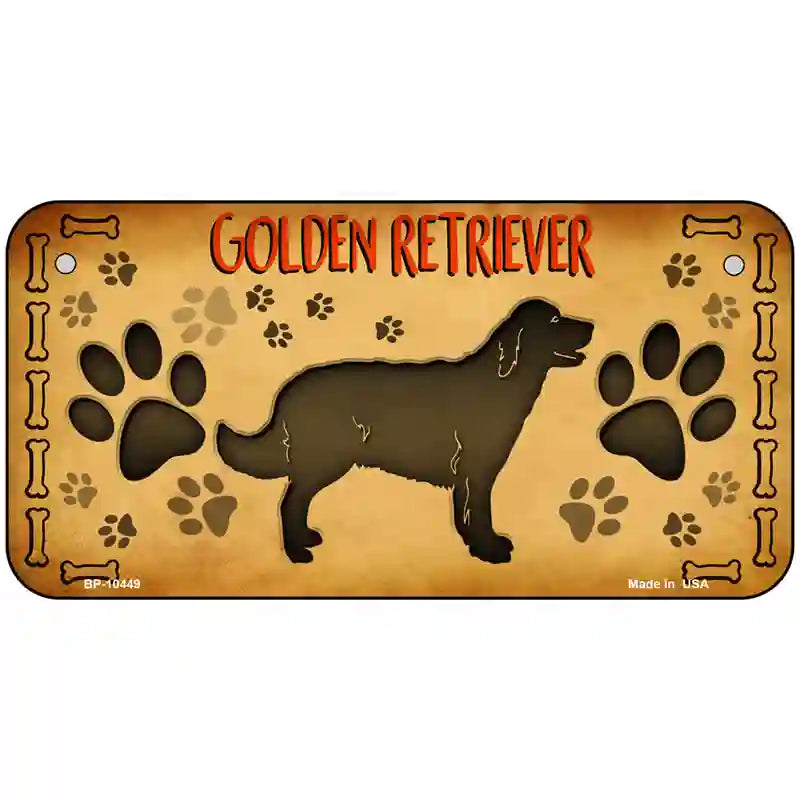 Golden Retriever Novelty Metal License Plate 6" x 3" (BP)