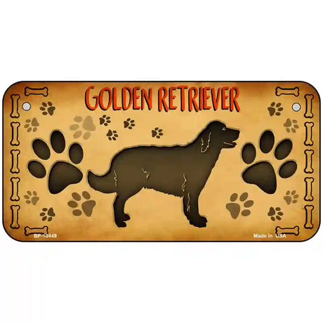 Golden Retriever Novelty Metal License Plate 6" x 3" (BP)