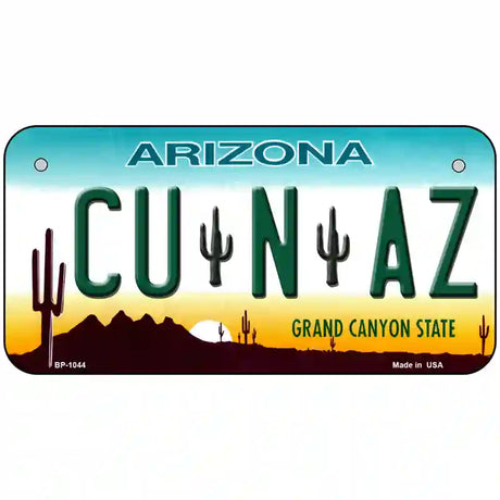 Cu N Az Novelty Metal License Plate 6" x 3" (BP)