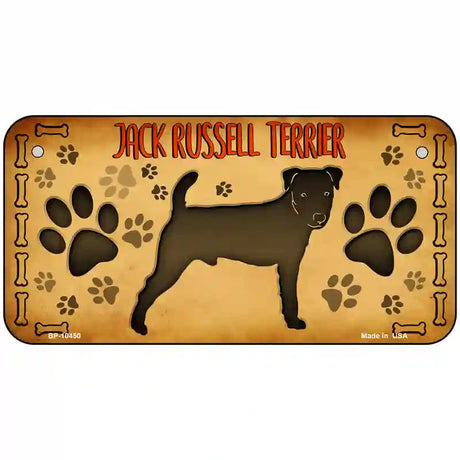 Jack Russell Terrier Novelty Metal License Plate 6" x 3" (BP)