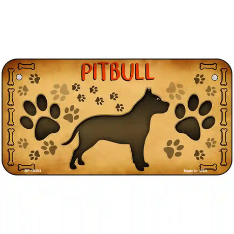 Pitbull Novelty Metal License Plate 6" x 3" (BP)