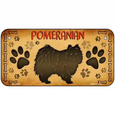 Pomeranian Novelty Metal License Plate 6" x 3" (BP)